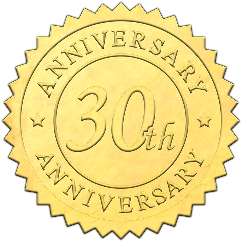 30 Happy Anniversary Envelope Seals / Stickers 
