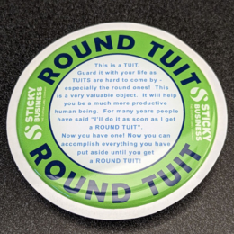 Round tuit domed decal